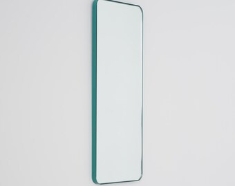 Quadris™ Rectangular Minimalist Mirror with Mint Turquoise Frame - XL