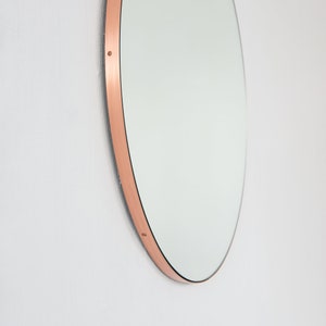 Orbis™ Round Minimalist Bespoke Mirror with Copper Frame Large, XL image 4