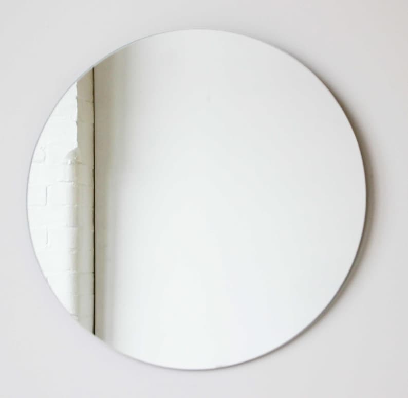 Modern Art Deco Silver Tinted Orbis Circular Mirror Etsy