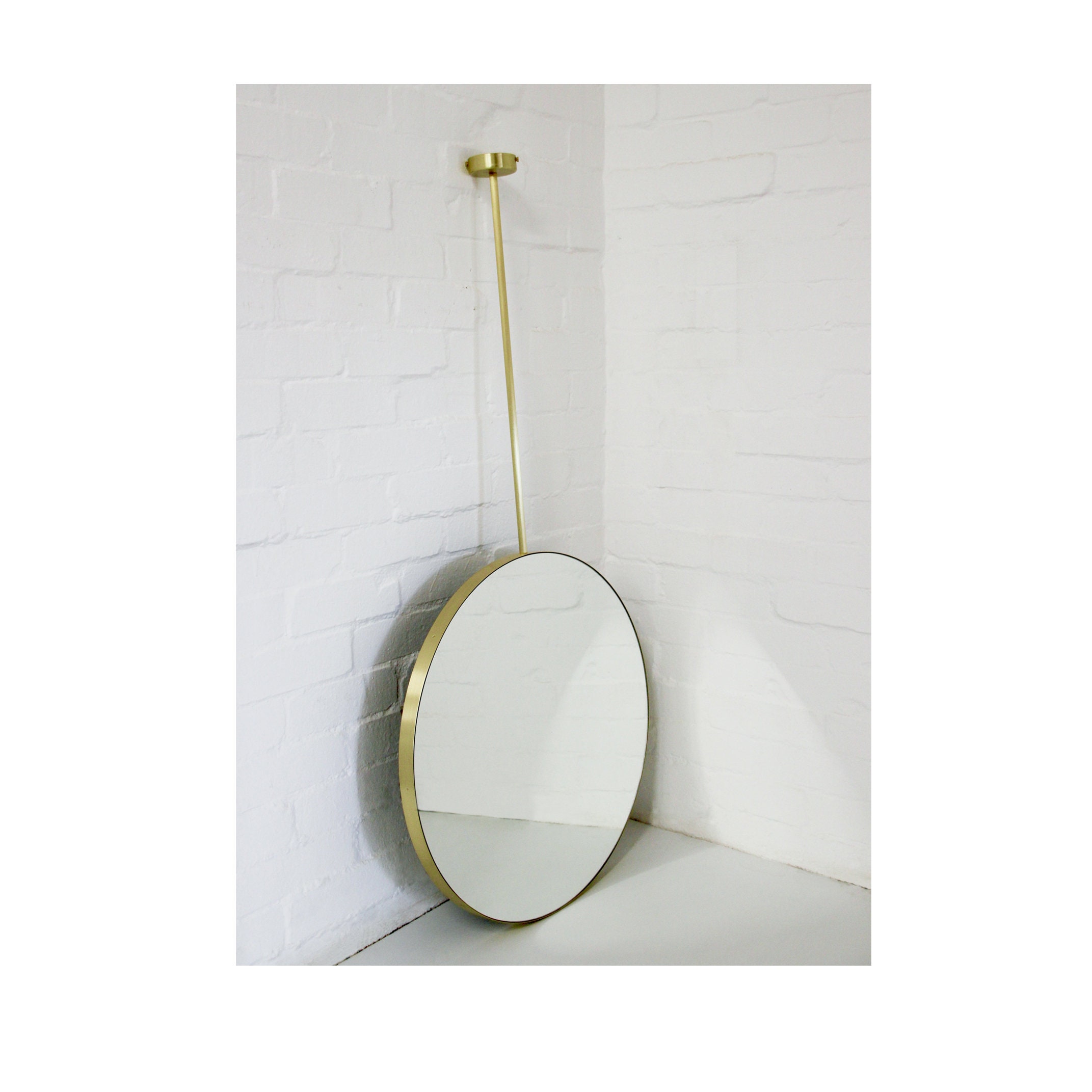 Orbis Round Double Sided Suspended Mirror With A Brushed Etsy Orbis Round Double Sided Suspended Mirror With A Brushed Etsy
