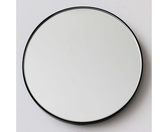 Orbis™ Customisable Round Mirror with Minimalist Black Frame - Large, XL