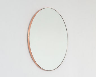 Orbis™ Round Contemporary Handcrafted Mirror with Copper Frame