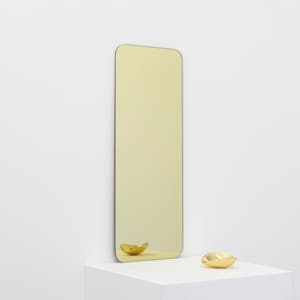 Quadris™ Rectangular Gold Tinted Frameless Minimalist Mirror