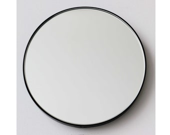 Orbis™ Round Minimalist Handcrafted Mirror with Elegant Black Frame, Customisable