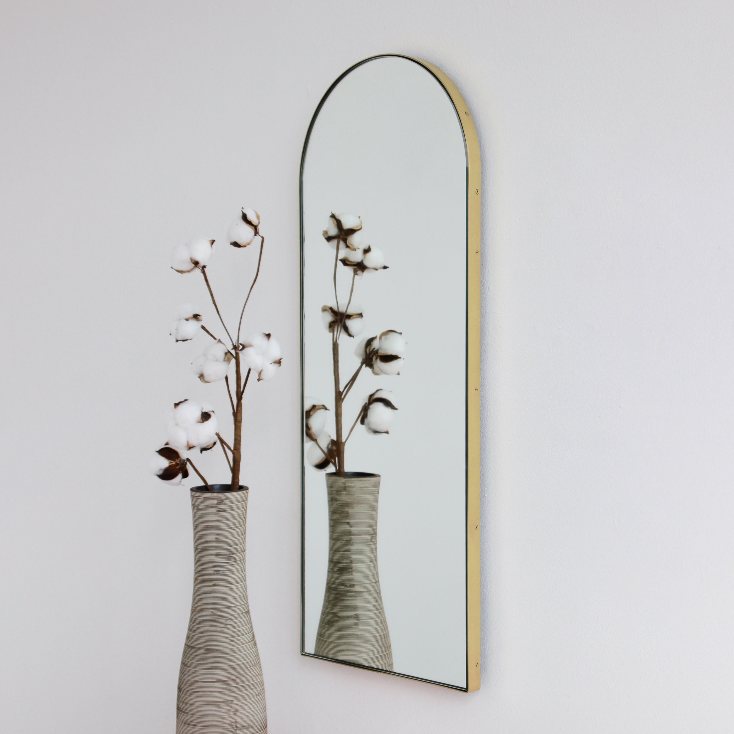 Arcus Arch Shaped Modern Mirror With Solid Brass Frame