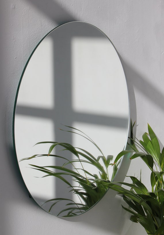 Orbis Round Frameless Contemporary Customisable Mirror Etsy Canada