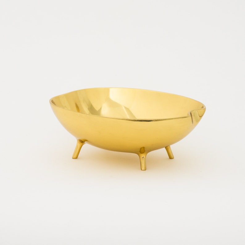Polished Brass Bowl With Legs image 1