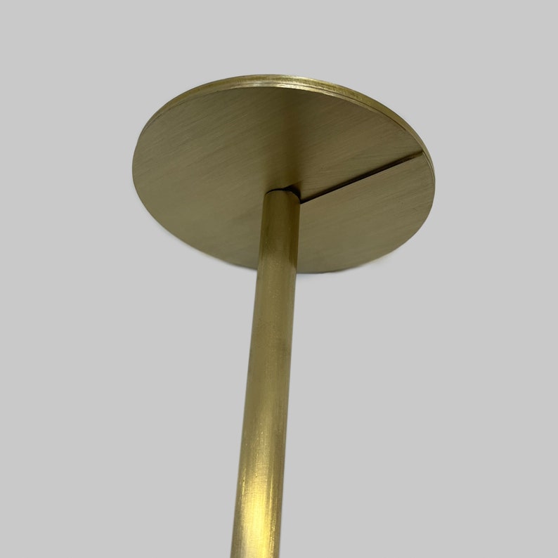 Orbis Round Ceiling Suspended Hanging Mirror with a Brushed Brass Frame image 8