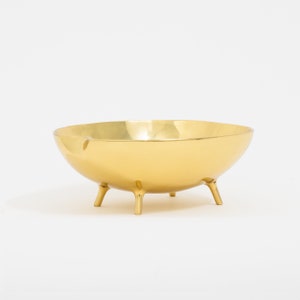 Polished Brass Bowl With Legs image 2