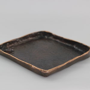 Handmade Cast Bronze Trinket Tray Inspired by Wabi-Sabi - small