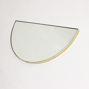 Luna™ Semicircular Minimalist Mirror with Brass Frame, Customisable