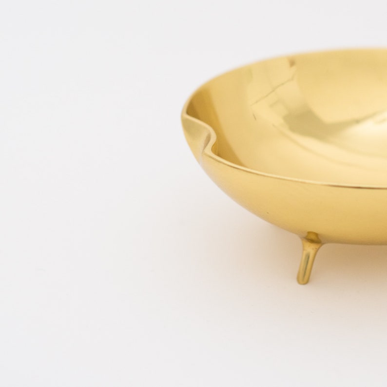 Polished Brass Bowl With Legs image 3