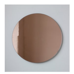 Miroir rond minimaliste sans cadre Orbis™ teinté pêche/or rose - Grand, XL