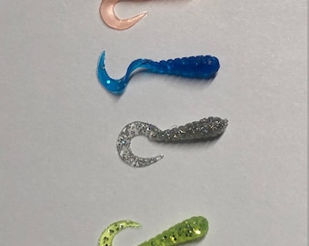 100 1 Curly Tail Grubs Fishing Lures Jigs Curl Twister Tails