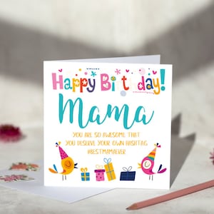 Happy Birthday Mama Greeting Card- Birthday Card  - Handmade - Uncle - Mama - Mamma - Hashtag