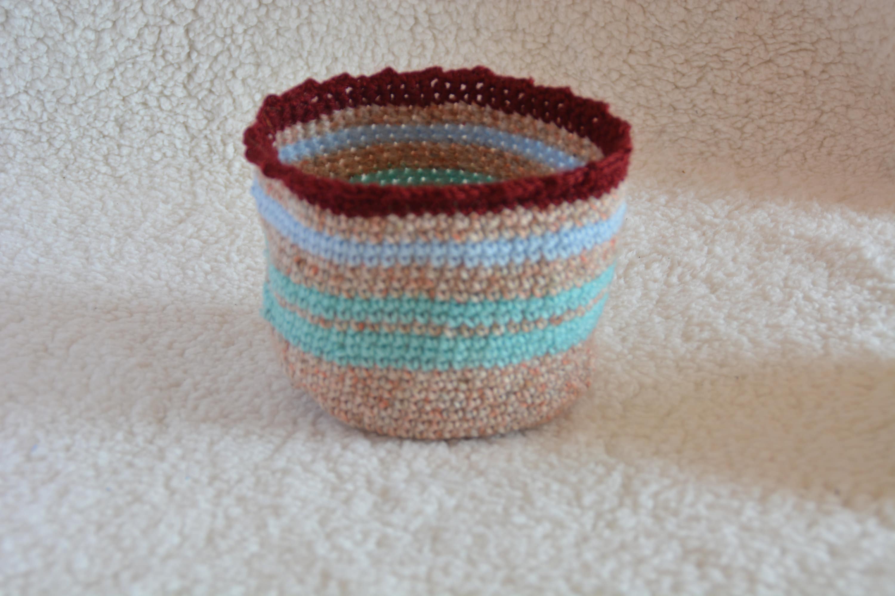 Panier, Petit Pot , Sac, Récipient Crocheté Fait Main