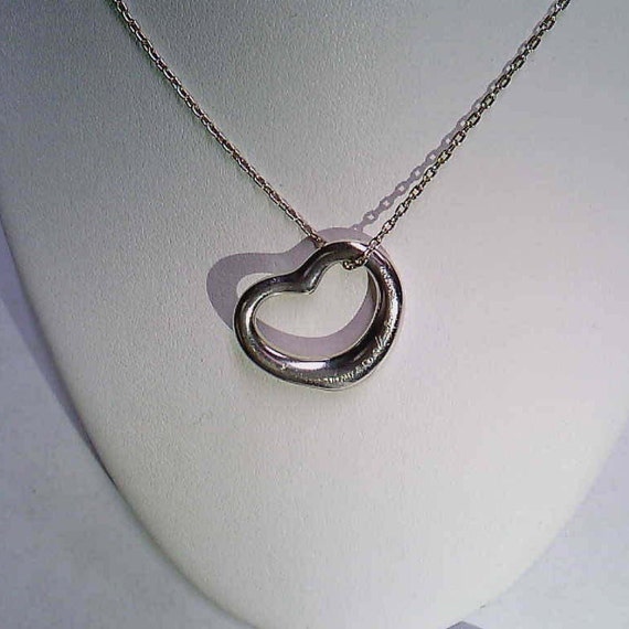 tiffany silver open heart necklace