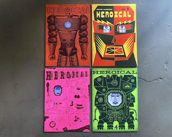 Heroical Set of 4 Zines by David Plunkert, Collectible Artist Book