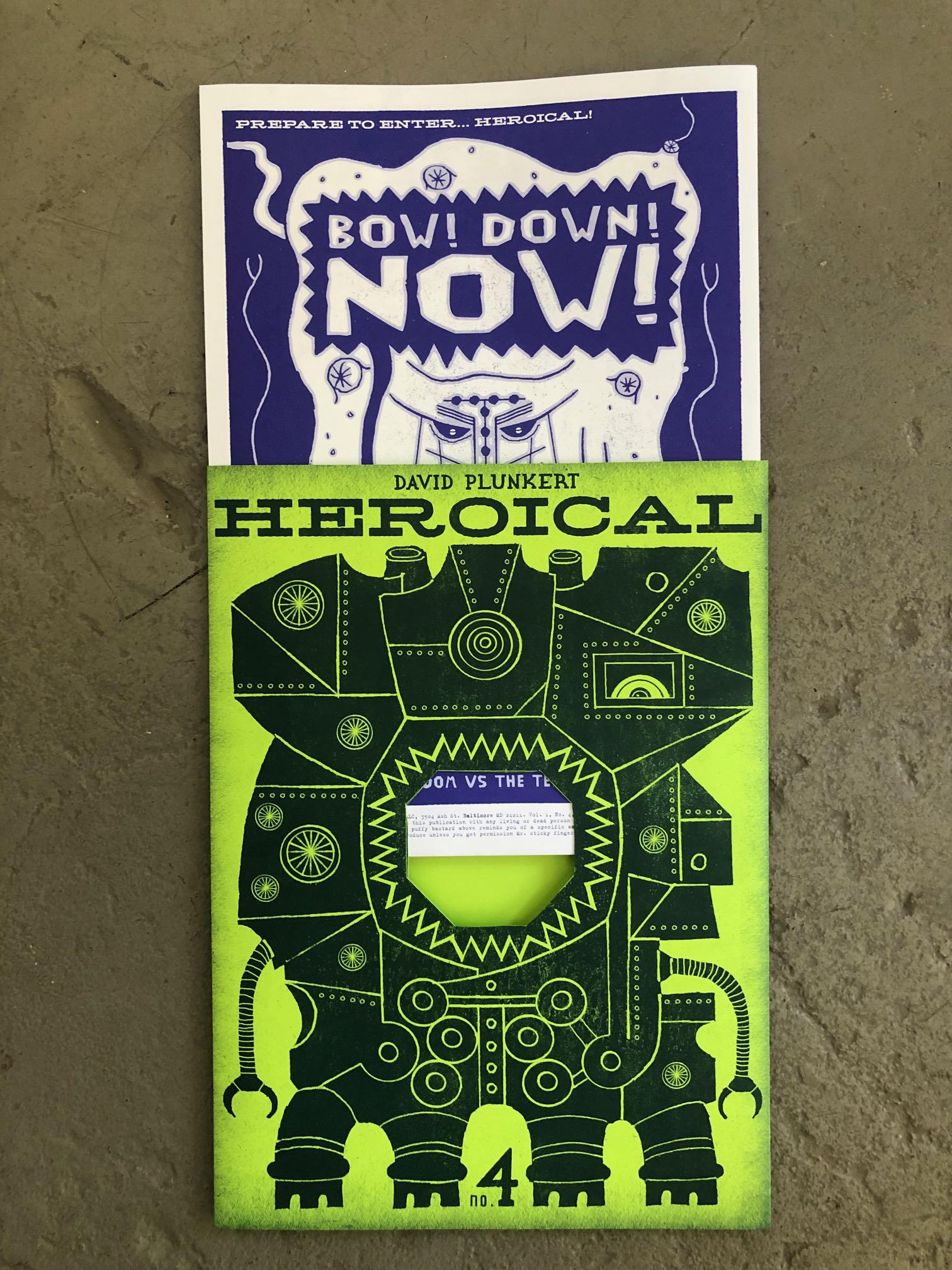 Heroical #4. Brand New Poster-zine by David Plunkert, Collectible
