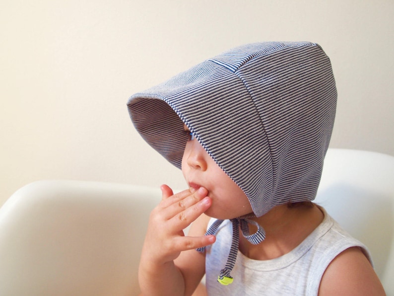 Cotton Toddler Sun Hat Summer Bonnet Railroad Denim design