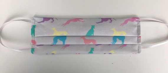 whippet facemask with pocket 100% cotton