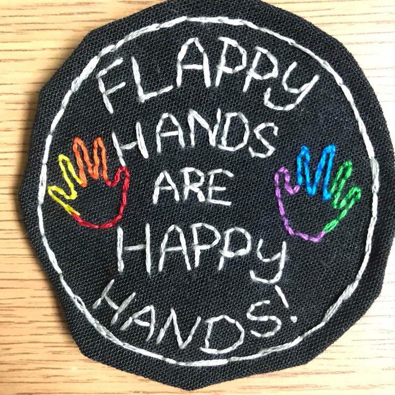 Autistic Pride Patch Flappy Hands Are Happy Hands. Flapping Etsy.de