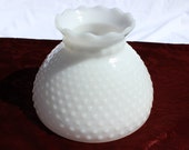 Sale Vintage Hobnail Pattern Ruffled White Milk Glass Replacement Hurricane Shade