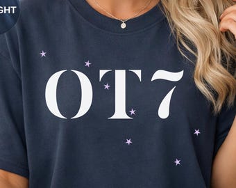 Maglietta Comfort Colors® K-Pop OT7 Big Dipper, maglietta minimalista per fan ARMY, ideale come regalo per concerti e incontri.