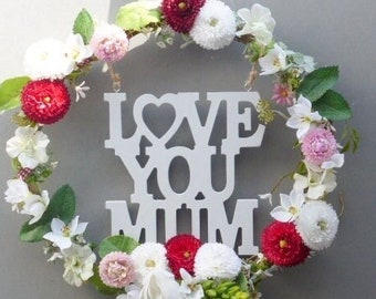 Schild Love You Mum, Muttertag