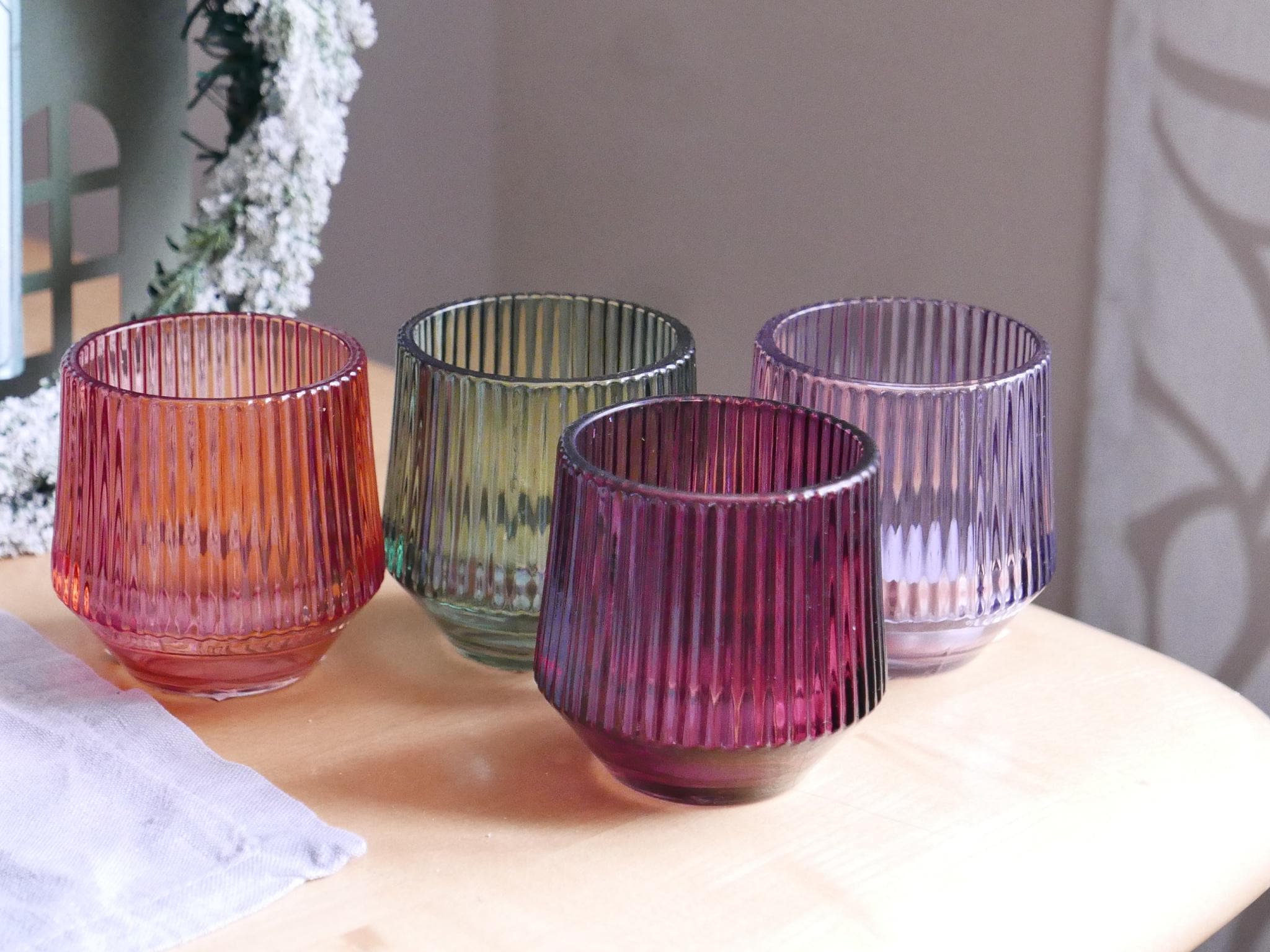 Windlicht glas bunt