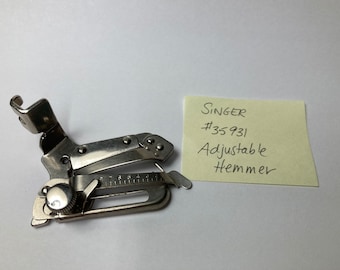 Vintage Singer Sewing Machines #35931 Adjustable Low Shank Hemmer Attachment Foot - Free Shipping