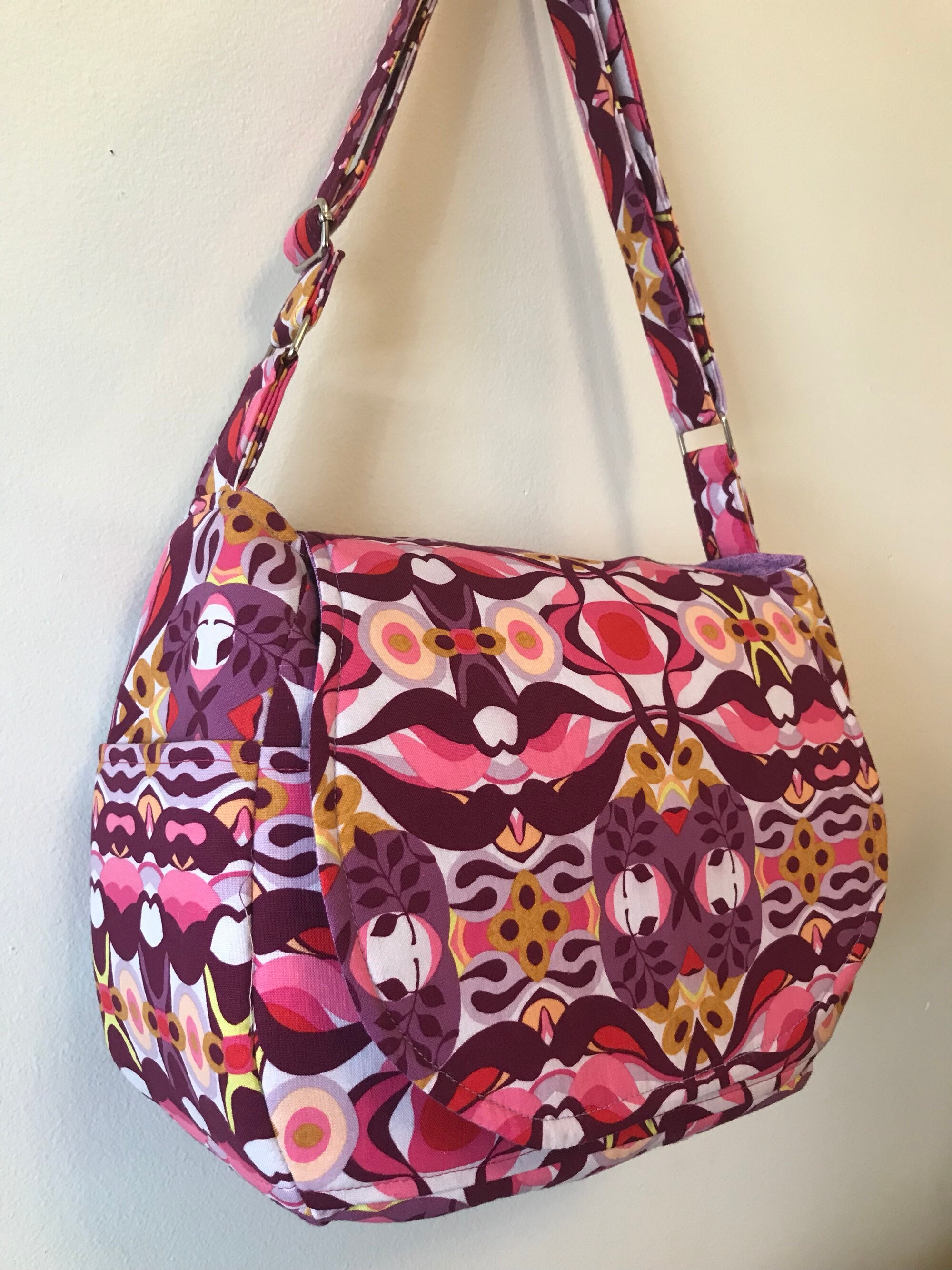 FREE SHIPPING Bold Abstract Pink & Purple Handbag Adjustable Etsy