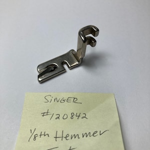 Vintage Singer Sewing Machines #120842 Low Shank 1/8th in Hemmer Foot - Free Shipping