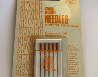 Vintage Sewing: Orange Size #11 Kenmore Needles, New in Original Packaging - Free Shipping