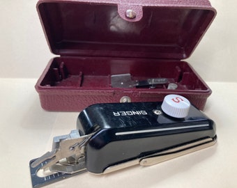 Vintage Singer Sewing Machines Original #160743 Slant Shank Buttonholer with Templates, Original Manual and Cover Plate