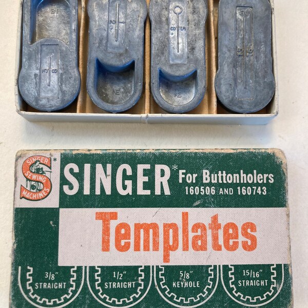 Vintage Singer Sewing Machines Original Buttonhole Templates for Buttonholers 160506, 160743, 489500 and 489510 - Free Shipping