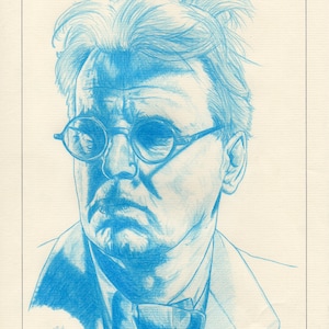 Cartão postal com retrato de William Butler Yeats - ganhador do Prêmio Nobel de Literatura Irlandês