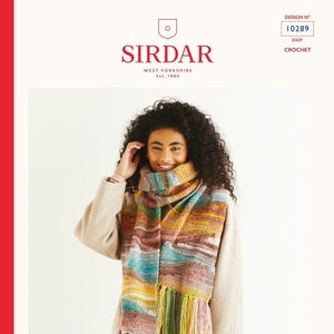 Wzór na szalik Sirdar Knitting Pattern w kolorze Jewelspun (ulotka) 10289