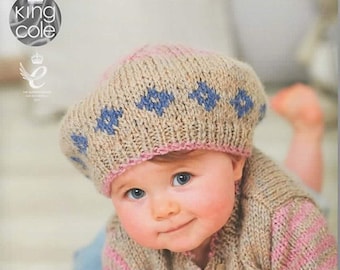 King Cole Baby Aran Knitting Patterns Book 3 - 28 Items - Coats Cardies Hats