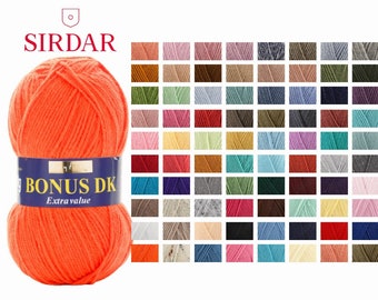 Colores de hilo Sirdar Bonus DK de 100 g: hilo acrílico para tejer y crochet de doble punto DK