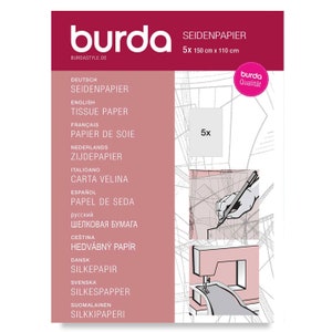 Burda BTPT - Carta da lucido per veli, cucito, modelli, ricamo, artigianato 5 fogli