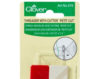 Clover Needle Threader - with Cutter - Petit Cut - Sewing - Needlework - CL478