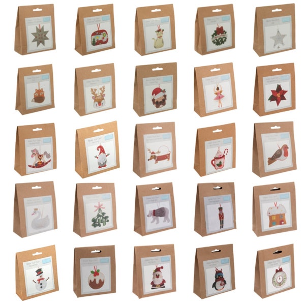 Kits d'artisanat en feutre de Noël Trimits Décoration de Noël pour débutants Remplissage de bas de Noël DIY