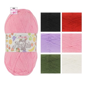 King Cole Simply Footsie 4Ply - All Colours Wool Acrylic Knitting Yarn 100g