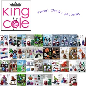 King Cole Novelty Christmas Dolls Knitting Pattern 9170 - Tinsel Chunky & DK King Cole Novelty Christmas Dolls Knitting Pattern 9170 - Tinsel Chunky & DK