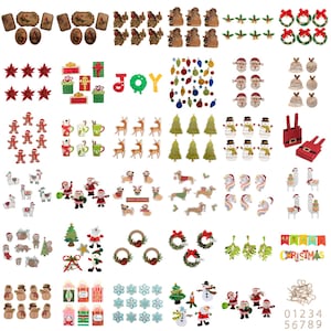 Trimits - Adornos artesanales para bolsas de regalo de Navidad, tarjetas, mesas dispersas