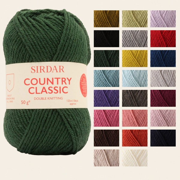 Sirdar Country Classic DK 50g Yarn , Wool Acrylic Merino Knitting Crochet