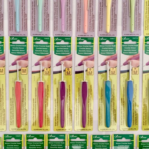 Clover Amour Soft Touch Crochet Hook Coloured All Sizes 0.6mm Etsy