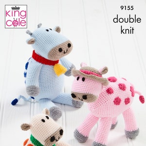 King Cole Novelty Amigumuri Cows Crochet Pattern 9155 - Double Knit King Cole Novelty Amigumuri Cows Crochet Pattern 9155 - Double Knit