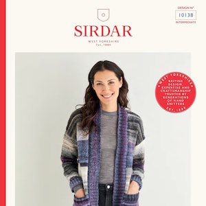 Kardigan Sirdar Women’s Wide Rib Longline w kolorze Jewelspun (ulotka) 10138